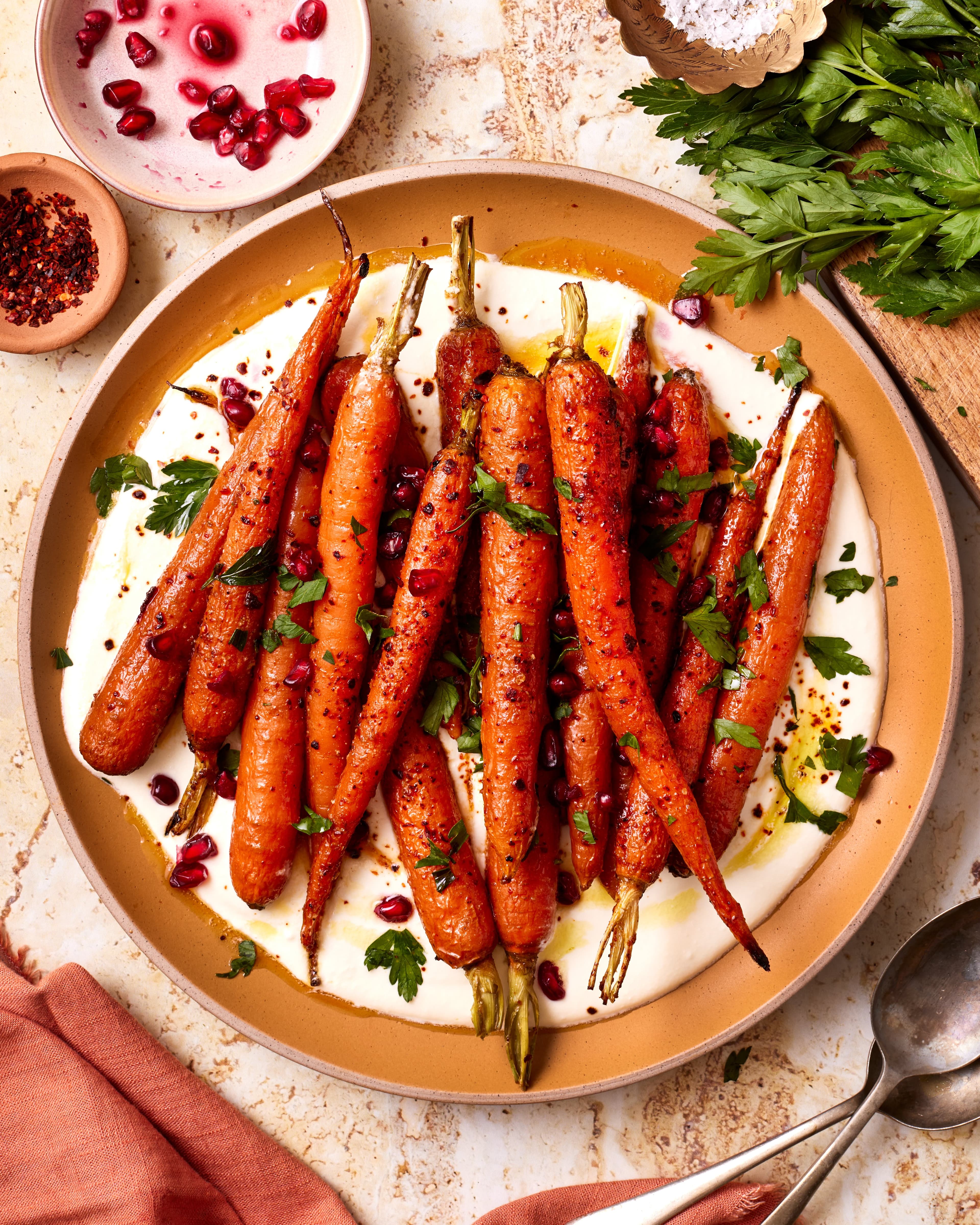 Spiced Roasted Carrots with Lemony Whipped Feta