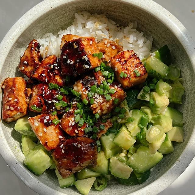 Sticky Sesame Salmon Bowls
